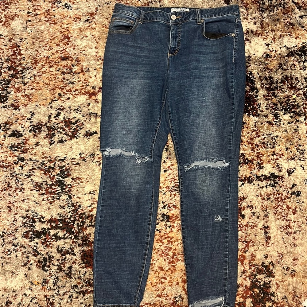 Blue denim jeans